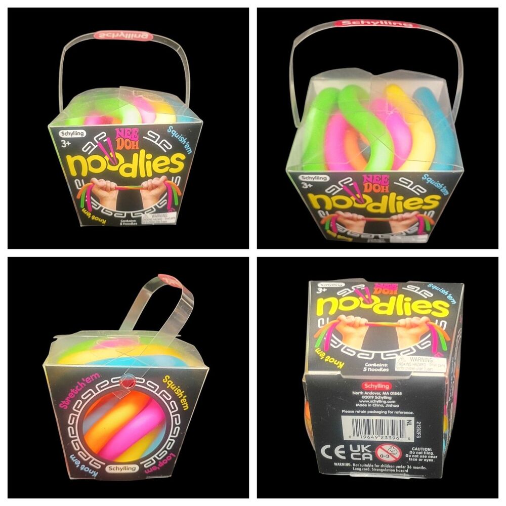 NeeDoh Noodlies Sensory Fidget Toy RARE Nee Doh Stretchy Noodles 5 Colors USA